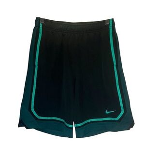 Nike Boy’s 9” Basketball Shorts Dri Fit Jade Green Black Size Large